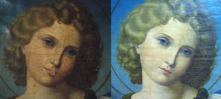 Before and after restoration
